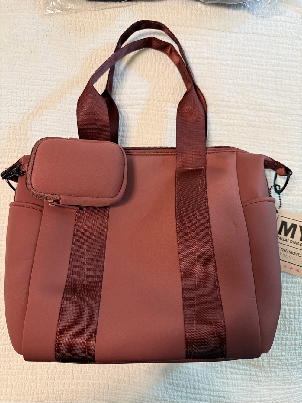 My Tagalongs Dusty Rose Tote with Matching Pouch NWT